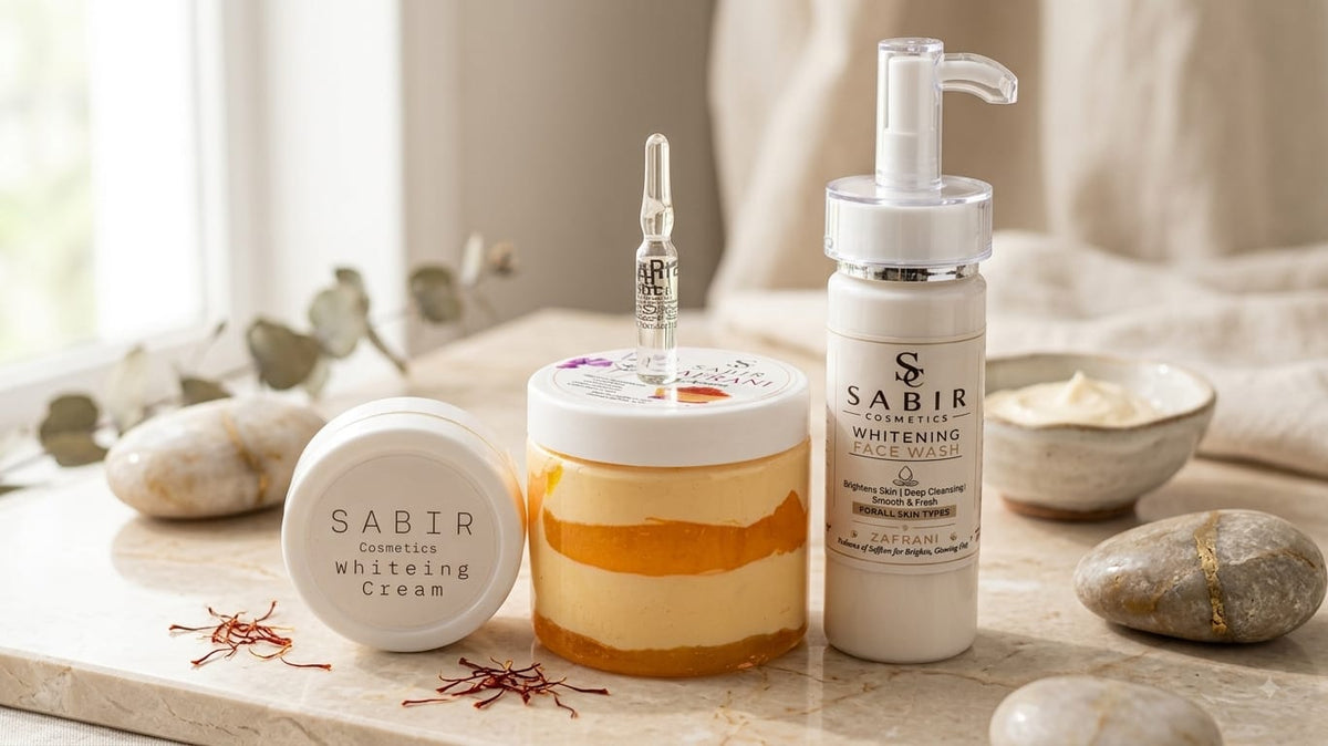 Zafrani Glowing Cream Bundles-Day and night creams+face wash+whitening ampoule