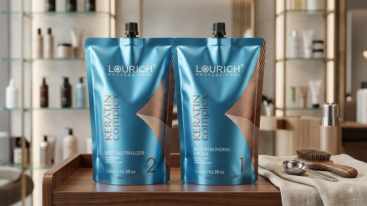 Lourich Professional Blue Keratin Complex Rebonding & Neutralizer Set - 1250ml