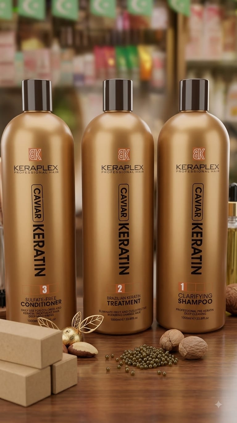 Keraplex Caviar Keratin Professional 3-Step Hair Treatment System - 1000ml