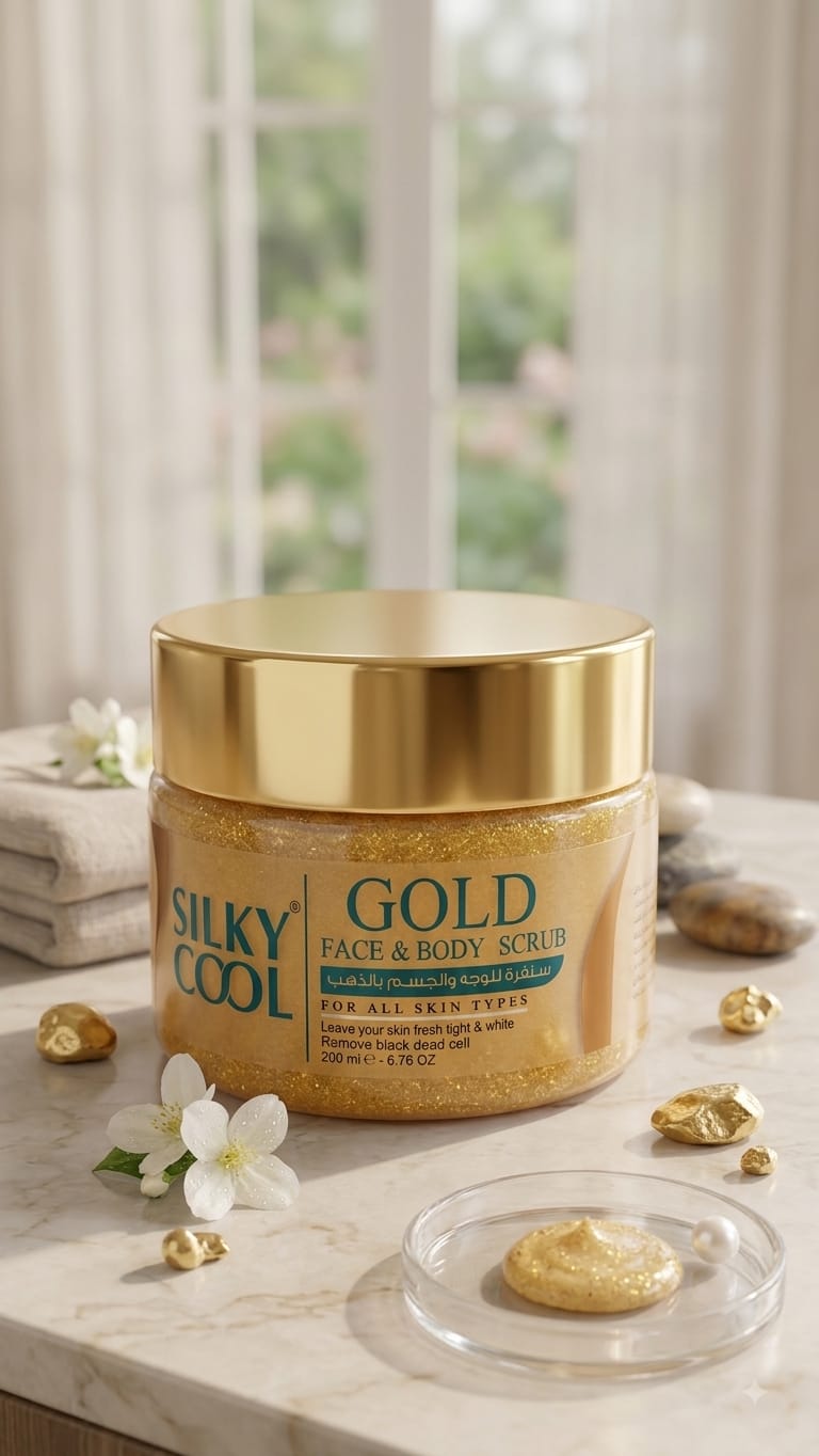 Silky Cool Gold Face & Body Scrub (200 ml)